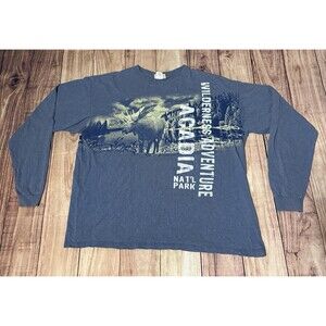 Vintage Acadia National Park Long Sleeve T Shirt Nature 90s 2 Sided Size 2XL XXL